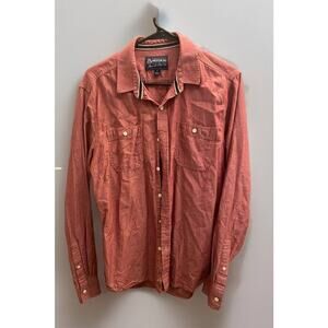 Men's Long Sleeve Button Up Red Shirt Size Medium W/ Pockets American Rag